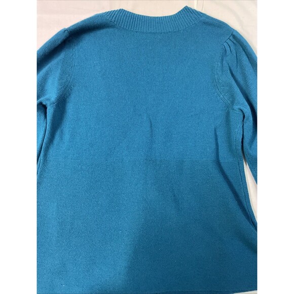 Apostrophe Teal Button Front Cardigan Sweater with Pockets Size Large - Picture 6 of 6